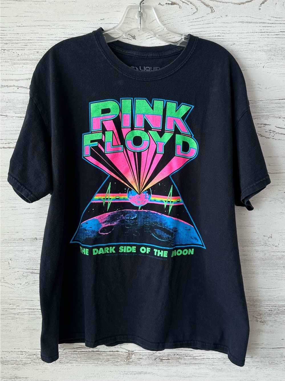 *3/$20* LIQUID BLUE PINK FLOYD Dark Side of the Moon Neon Graphic Band Tee 2019